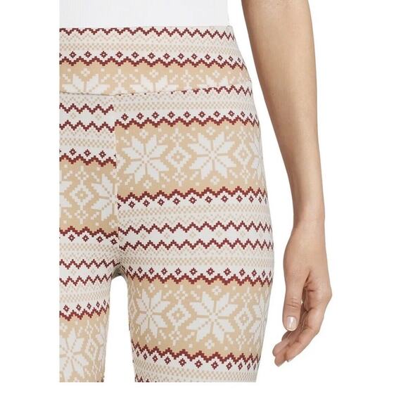 Time and Tru Womens Ivory FairIsle Leggings Size Large 12-14 New - Picture 5 of 5